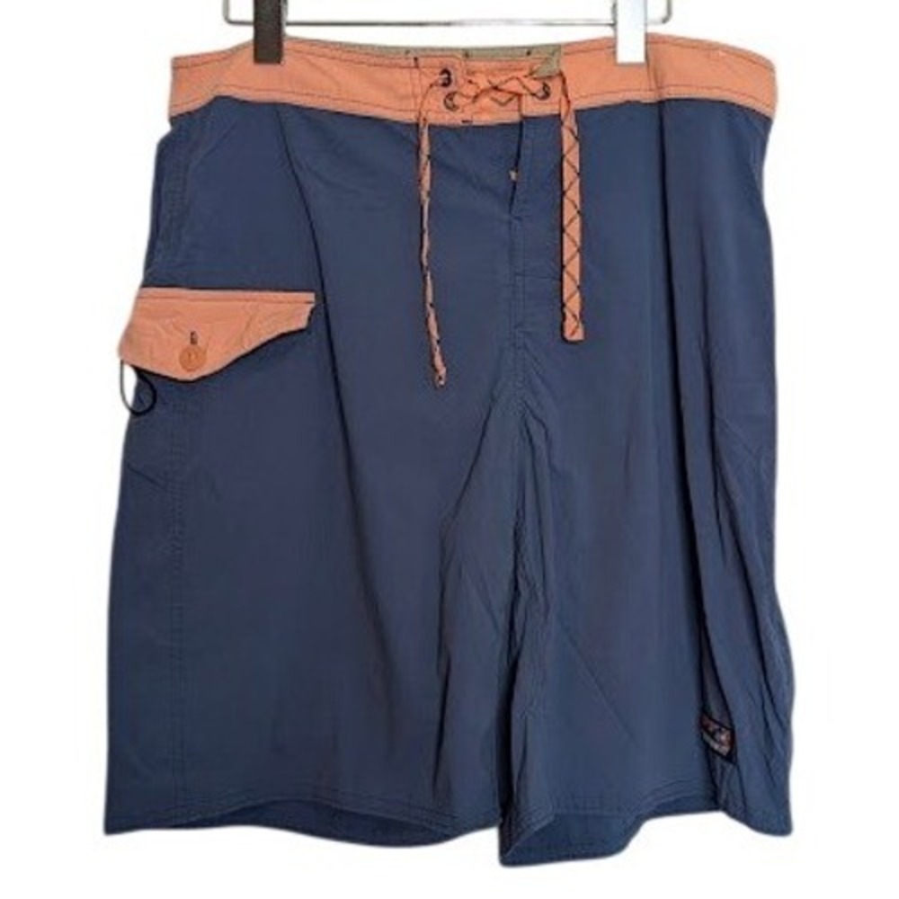 Patagonia Wavefarer Mens Size 34 Board Shorts Blue‎ Beach Vacation Drawstring